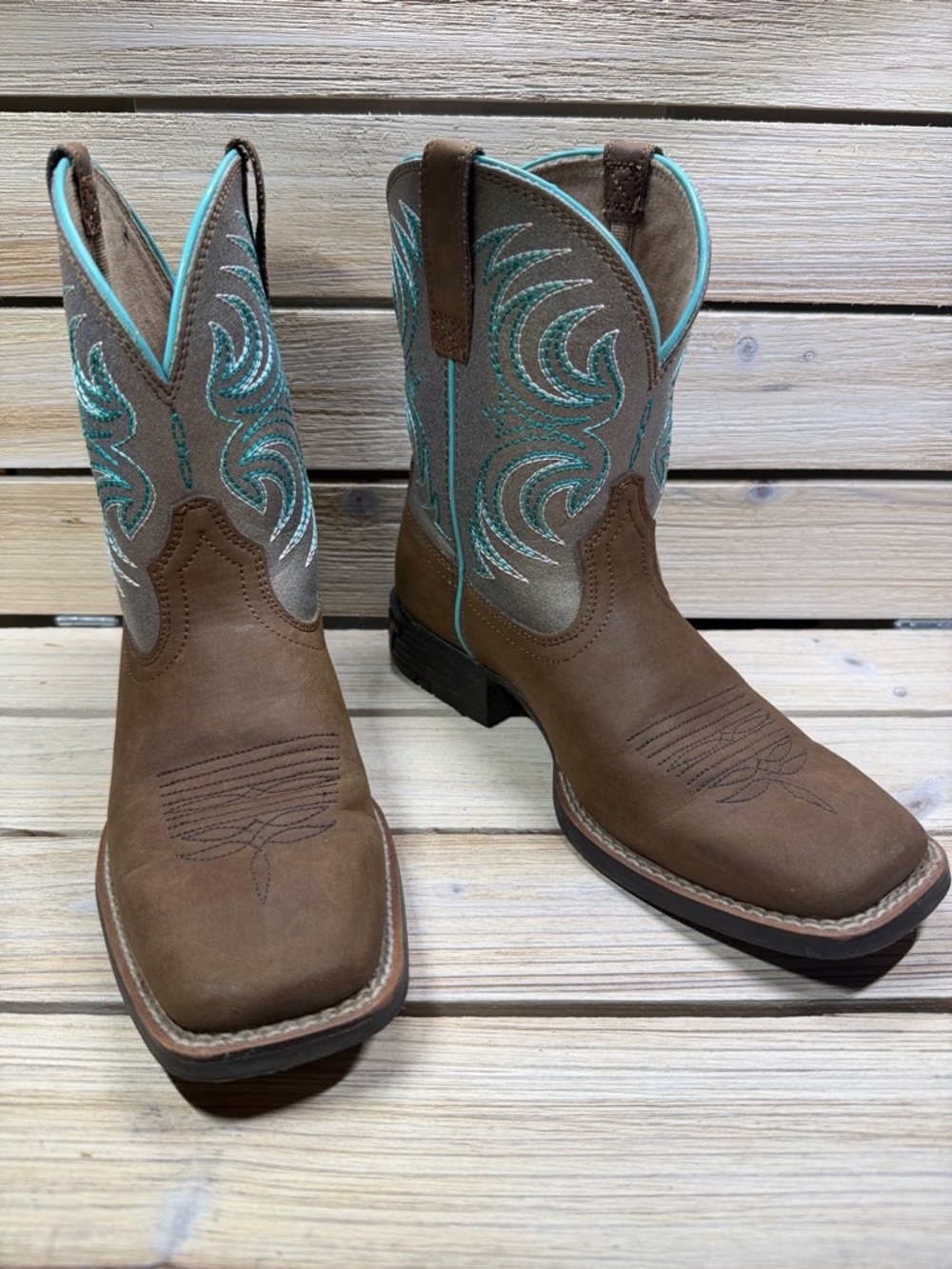 ARIAT Kid’s Clay & Metallic Bronze Storm Boots Size 3